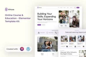 Mua Virtura - Online Course & Education Elementor Template Kit giá rẻ