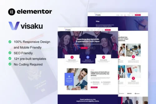 Mua Visaku - Immigration & Visa Consulting Elementor Pro Template Kit giá rẻ