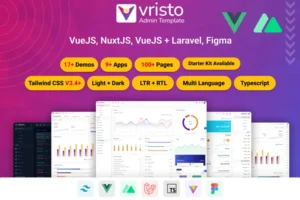 Mua Vristo – Tailwind VueJS, NuxtJS Admin Template giá rẻ