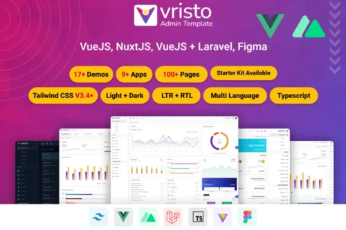 Mua Vristo – Tailwind VueJS, NuxtJS Admin Template giá rẻ