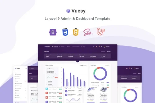 Mua Vuesy - Laravel 9 Admin & Dashboard Template giá rẻ