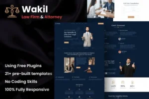 Mua Wakil - Attorney Law Firm & Legal Services Elementor Template Kit giá rẻ