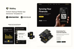 Mua Walley - Fintech Startup Mobile App Elementor Template Kit giá rẻ
