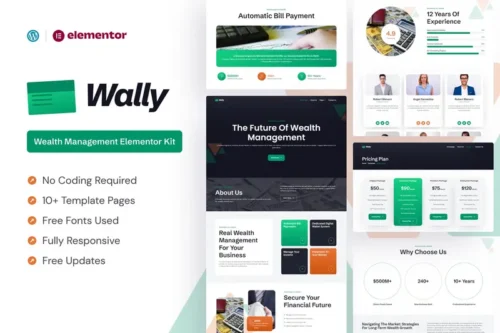 Mua Wally - Wealth Management Elementor Pro Template Kit giá rẻ