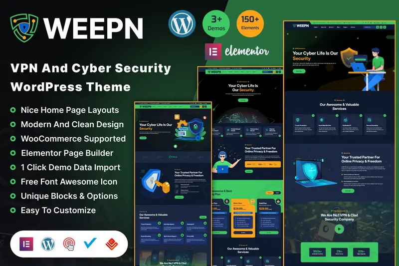 Mua Weepn - VPN & Cloud Services WordPress Theme giá rẻ