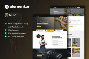 Mua Whiz - Locksmith & Key Maker Services Elementor Pro Template Kit giá rẻ