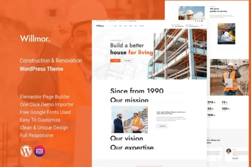 Mua Willmor - Construction WordPress Theme giá rẻ
