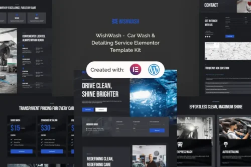 Mua WishWash -  Car Wash & Detailing Service Elementor Template Kit giá rẻ