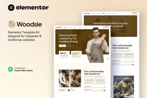 Mua Woodsie – Carpenter & Craftsman Elementor Template Kit giá rẻ
