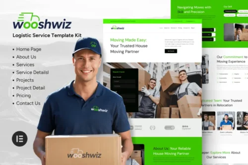 Mua Wooshwiz - Logistic & Shipping Elementor Template Kits giá rẻ