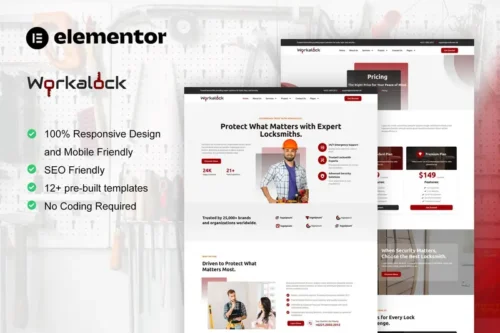 Mua WorkaLock - Locksmith & Key Maker Service Elementor Pro Template Kit giá rẻ