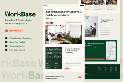 Mua WorkBase - Coworking & Creative Space Elementor Template Kit giá rẻ