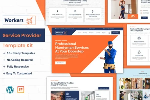 Mua WorkersJet - Handyman & Repair Service Elementor Template Kit giá rẻ