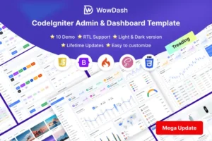 Mua WowDash - CodeIgniter Multipurpose Admin Dashboard giá rẻ