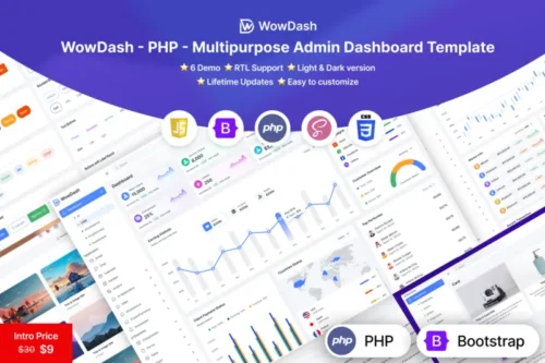 Mua WowDash - PHP - Multipurpose Admin Dashboard giá rẻ