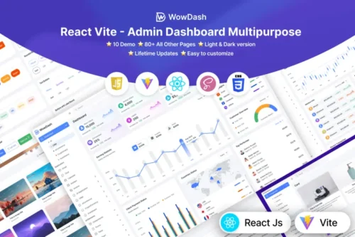 Mua WowDash - React JS (Vite) Admin Dashboard Template giá rẻ