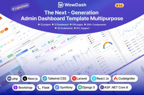 Mua WowDash - Tailwind Bootstrap React Next Django giá rẻ