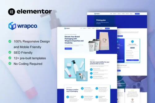 Mua WrapCo - Packaging Company Elementor Template Kit giá rẻ