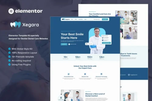 Mua Xegara - Dentist Dental Care Elementor Template Kit giá rẻ