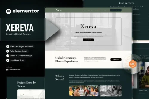 Mua Xereva - Creative Digital Agency Elementor Template Kit giá rẻ