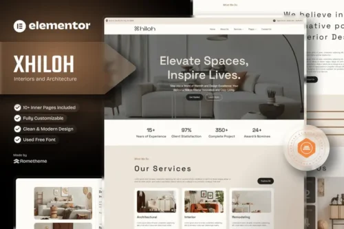 Mua Xhiloh - Interiors & Architecture Elementor Template Kit giá rẻ