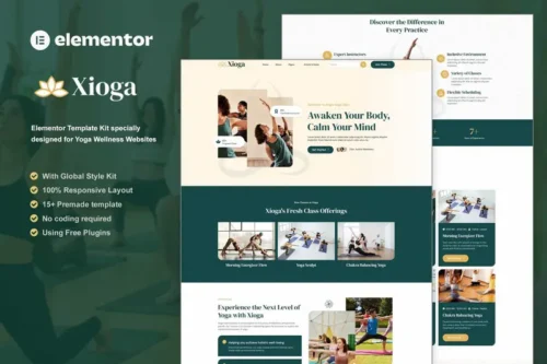 Mua Xioga - Yoga Wellness Elementor Template Kit giá rẻ