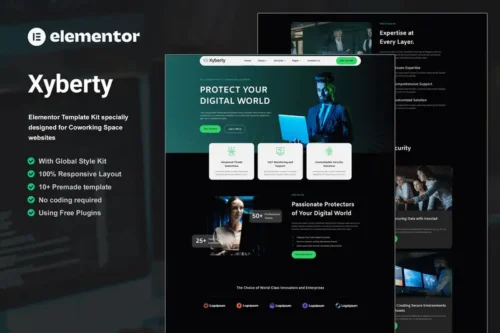Mua Xyberty - Cyber Security Elementor Template Kit giá rẻ