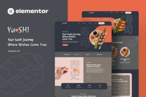 Mua Yushi - Sushi Food Elementor Template Kit giá rẻ