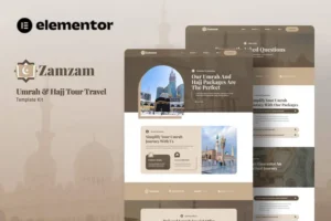 Mua Zamzam - Umrah & Hajj Tour Travel Elementor Template Kit giá rẻ