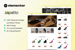 Mua Zapatto - Shoes Store WooCommerce Elementor Template Kit giá rẻ