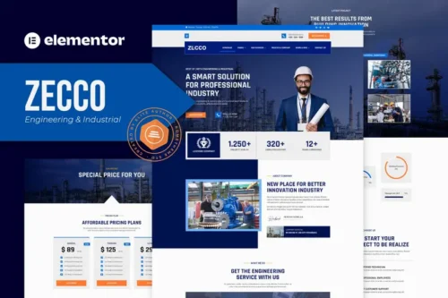 Mua Zecco - Engineering & Industrial Company Elementor Template Kit giá rẻ