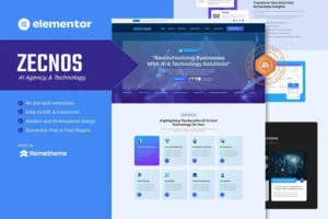 Mua Zecnos - AI Agency & Technology Elementor Template Kit giá rẻ