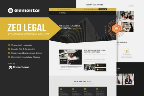 Mua Zed Legal - Professional Attorney & Law Firm Elementor Template Kit giá rẻ