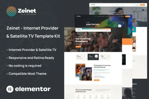 Mua Zeinet - Internet Provider & Satellite TV Template Kit giá rẻ