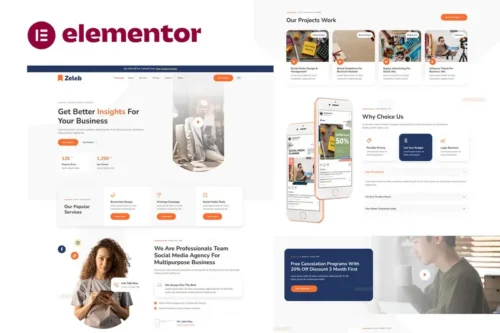 Mua Zeleb - Social Media Marketing & Digital Advertising Elementor Template Kit giá rẻ