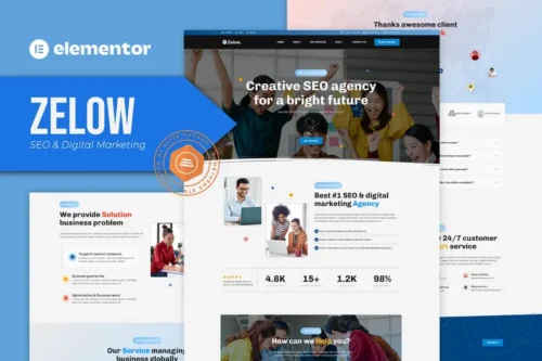 Mua Zelow - SEO & Digital Marketing Agency Elementor Template Kit giá rẻ