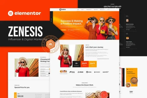 Mua Zenesis - Influencer & Digital Marketing Elementor Template Kit giá rẻ
