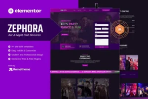 Mua Zephora - Bar & Night Club Services Elementor Template Kit giá rẻ