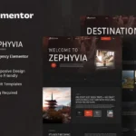 Zephyvia – Travel Tour Agency Elementor Template Kit