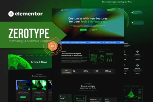 Mua Zerotype - Technology & Software Company Elementor Template Kit giá rẻ
