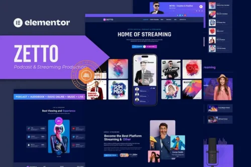 Mua Zetto - Podcast & Streaming Production Elementor Template Kit giá rẻ