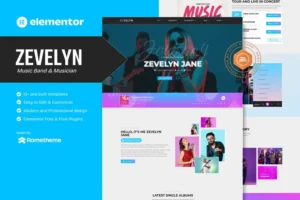 Mua Zevelyn - Music Band & Musician Elementor Template Kit giá rẻ