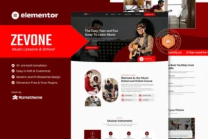Mua Zevone - Music Lessons & School Elementor Template Kit giá rẻ