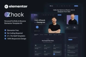 Mua Zhack - Personal Portfolio & Resume Elementor Template Kit giá rẻ