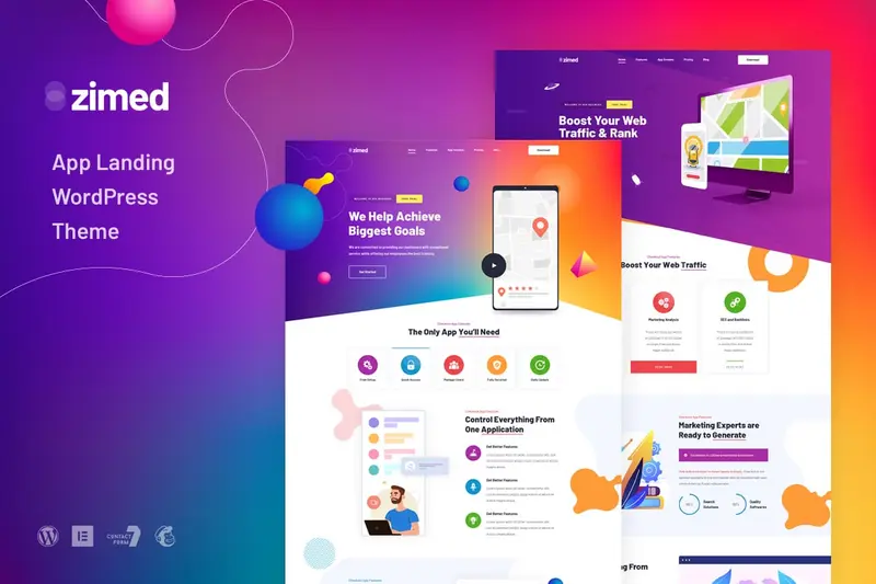 Mua Zimed - App Landing WordPress Theme giá rẻ