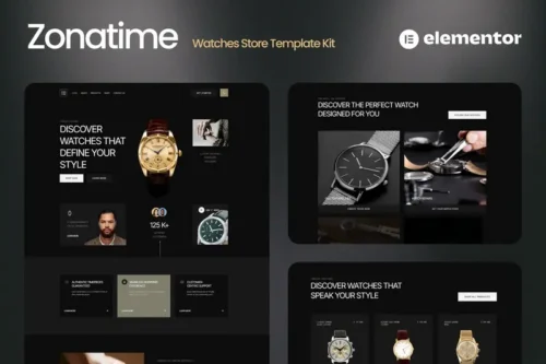 Mua Zonatime - Dark Theme Watch Store Elementor Template Kit giá rẻ