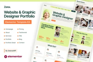 Mua Zorox - Website & Graphic Designer Portfolio Elementor Pro Template Kit giá rẻ