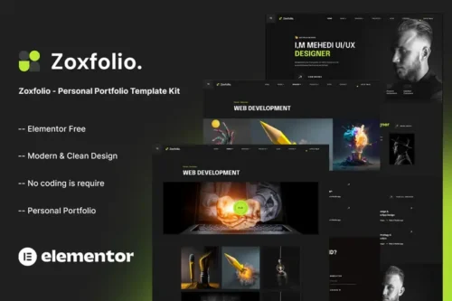 Mua Zoxfolio - Personal Portfolio Elementor Template Kit giá rẻ