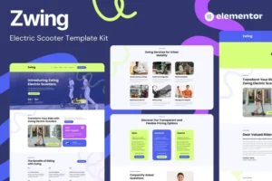 Mua Zwing - Electric Scooter Website Elementor Template Kits giá rẻ