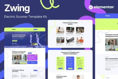 Mua Zwing - Electric Scooter Website Elementor Template Kits giá rẻ